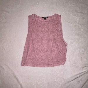 Pink burnout muscle crop top